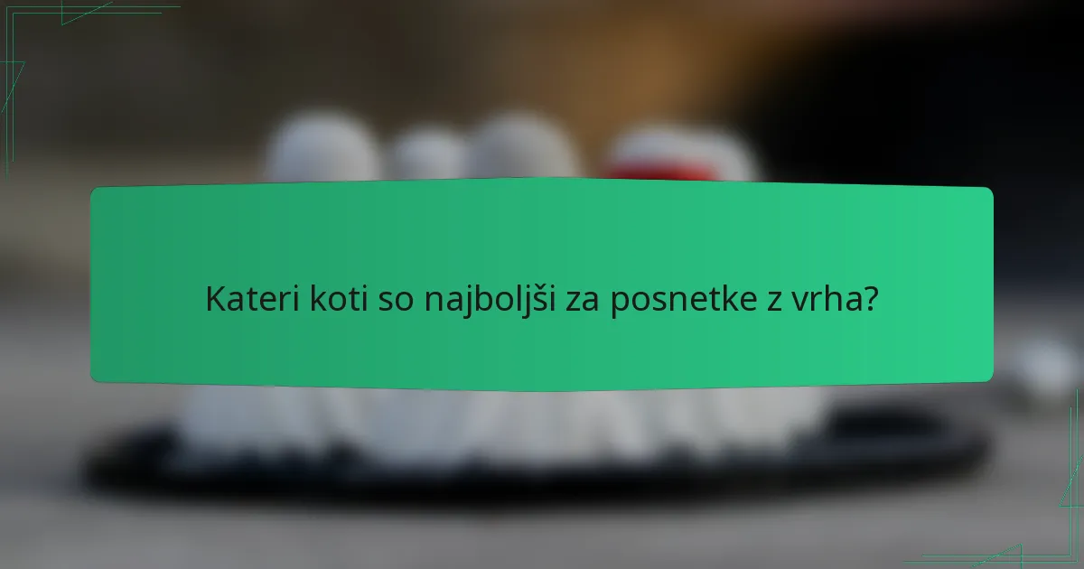 Kateri koti so najboljši za posnetke z vrha?